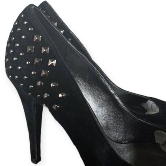 MIXX FAUX SUADE BLACK STUDDED PUMPS SZ.8.5 EUC - Picture 2 of 7